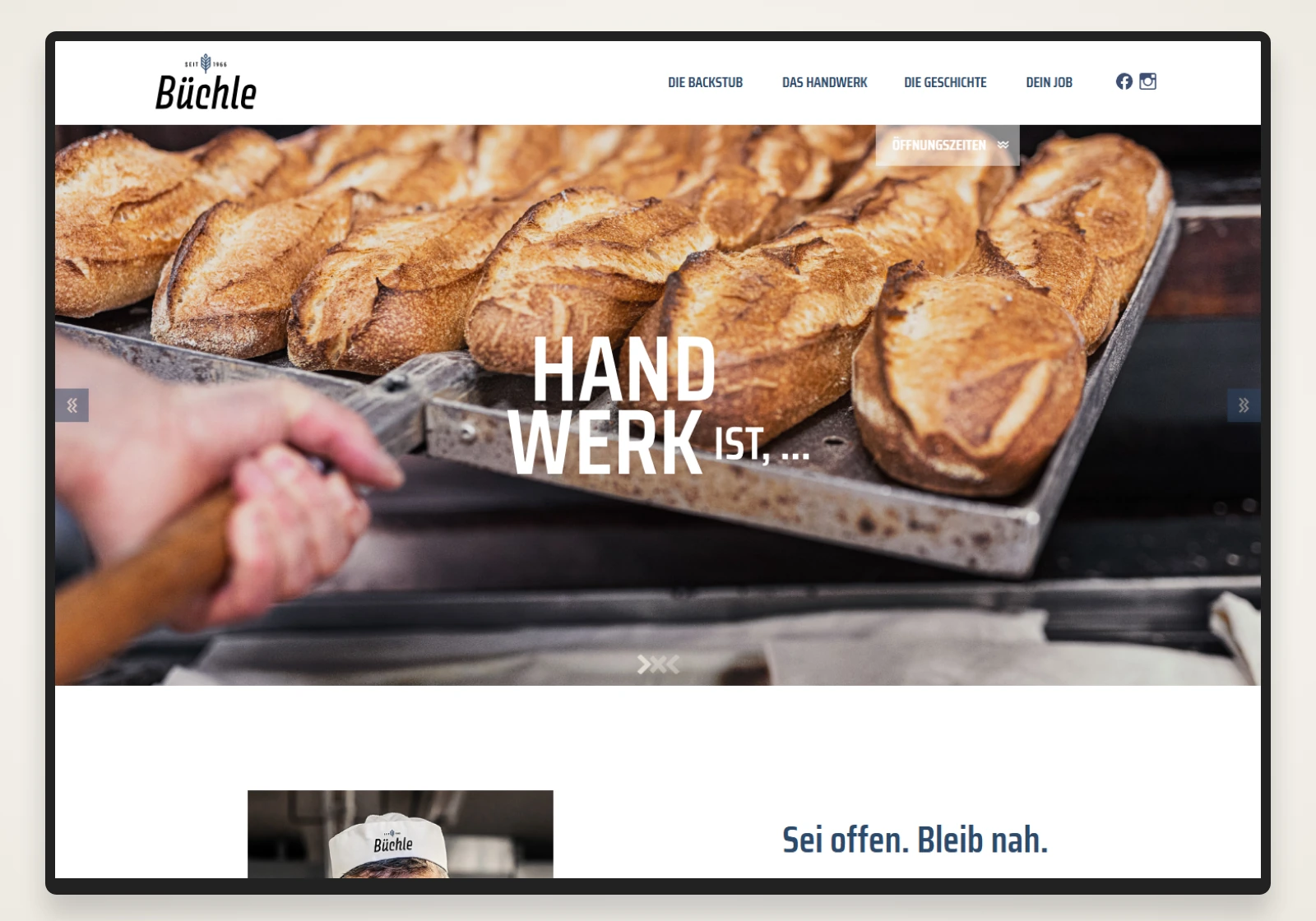Mein Bäcker Büchle – betreute Webseite
