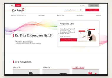 Dr. Fritz: Startseite des Shopware-Onlineshops aus den WERK38-Referenzen