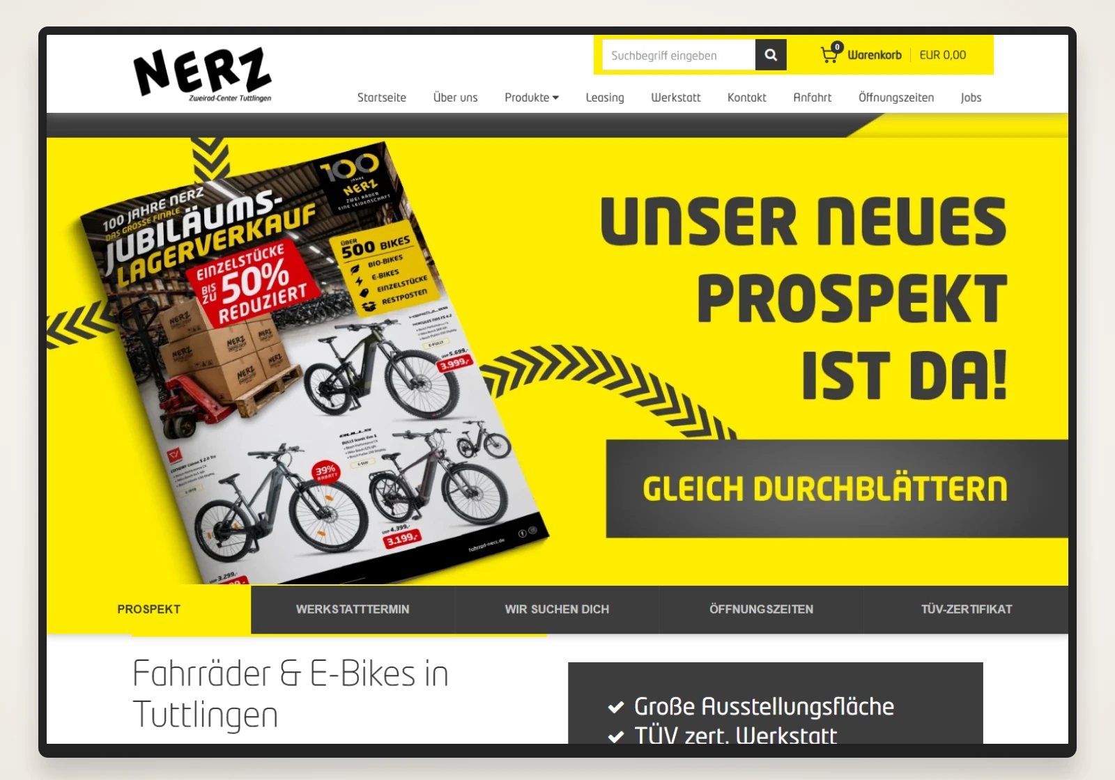 Zweirad-Center Nerz – Online-Shop, Startseite
