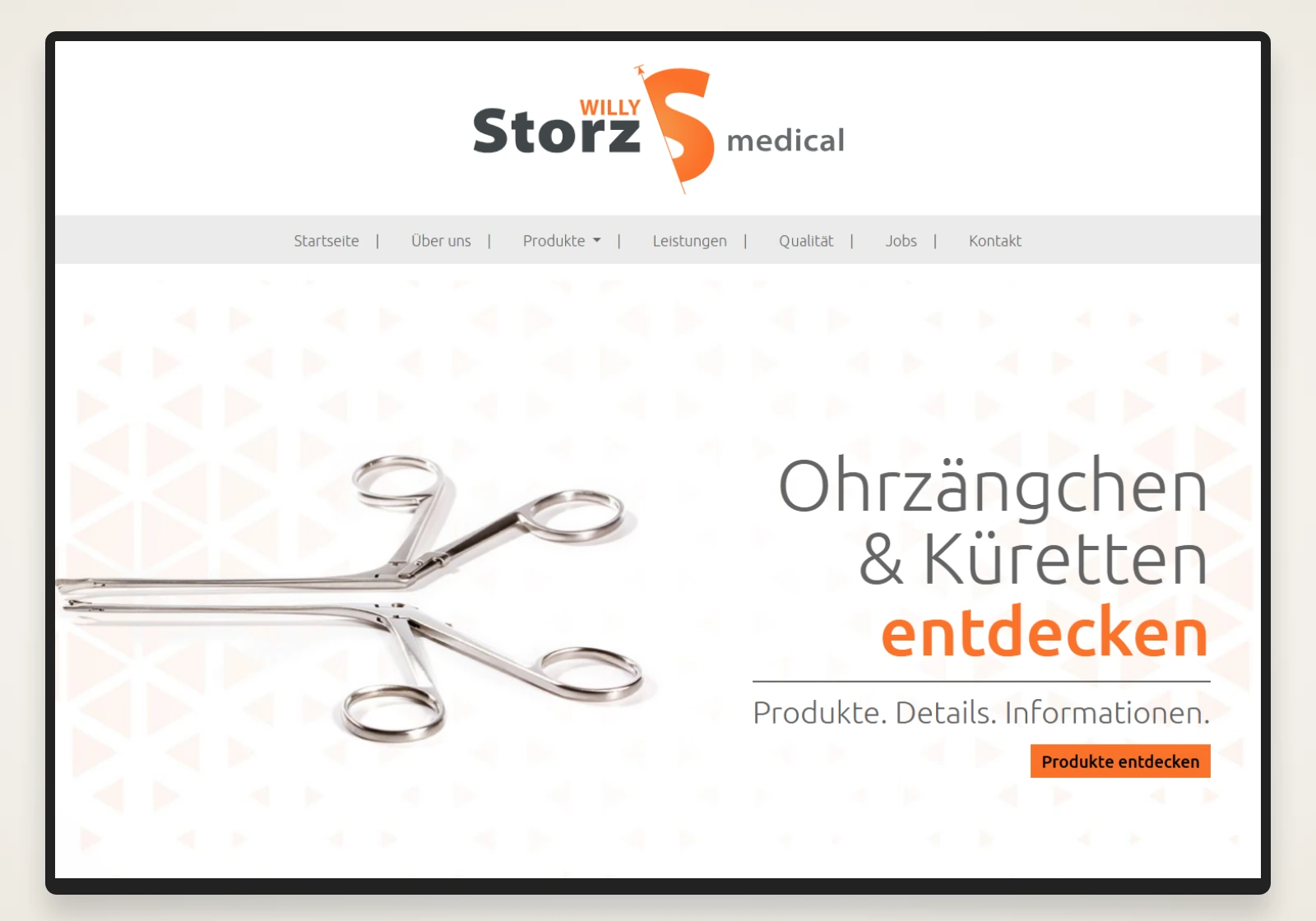 Willy Storz Medical – Produktpräsentation, Startseite