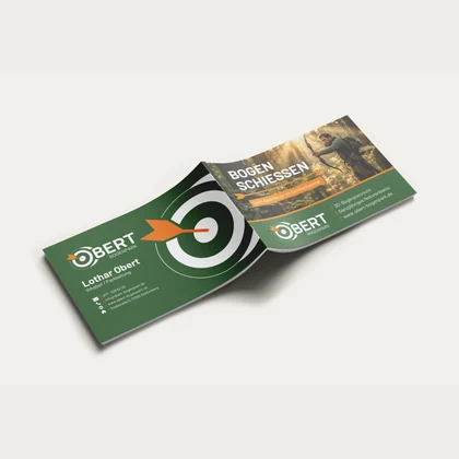 Flyer von Bogenpark Obert mit Vorder- und Rückseite im Print-Mockup.