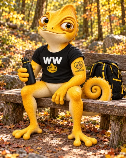 Walter sitzt mit Wasserflasche auf einer Wanderbank.