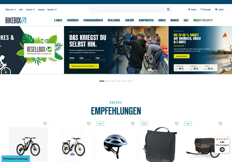 Shopansicht von BIKEBOX
