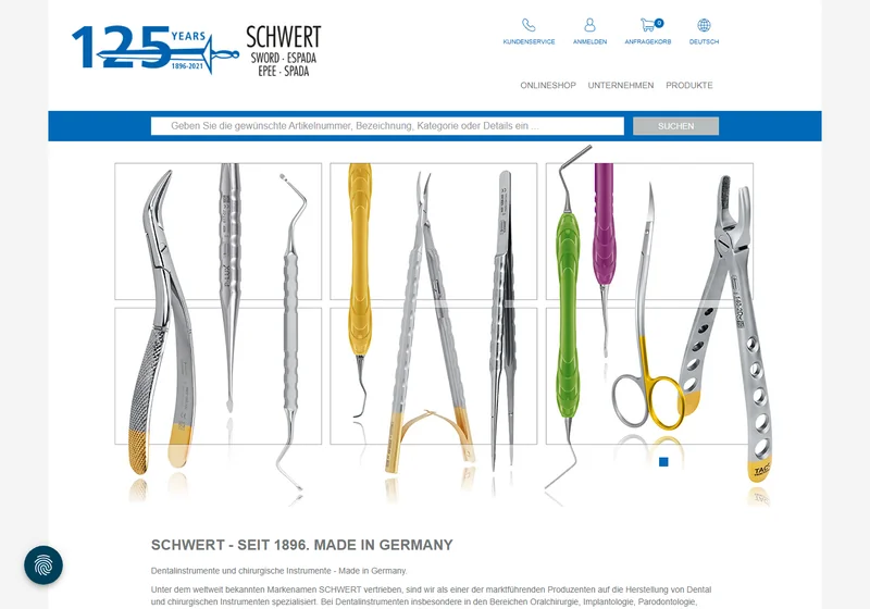 Websiteansicht von Schwert.com