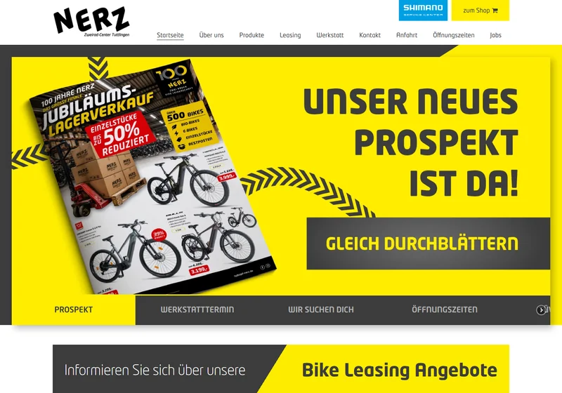 Websiteansicht von Zweiradcenter Nerz